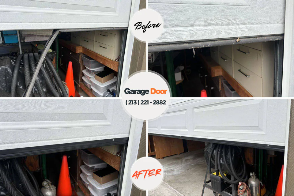 Before and after: garage door repair Madison, IN